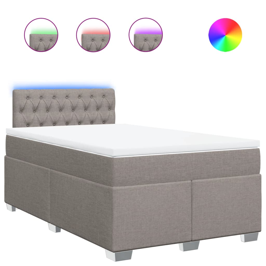 Sommier à lattes de lit avec matelas taupe 120x190 cm tissu - XIOS