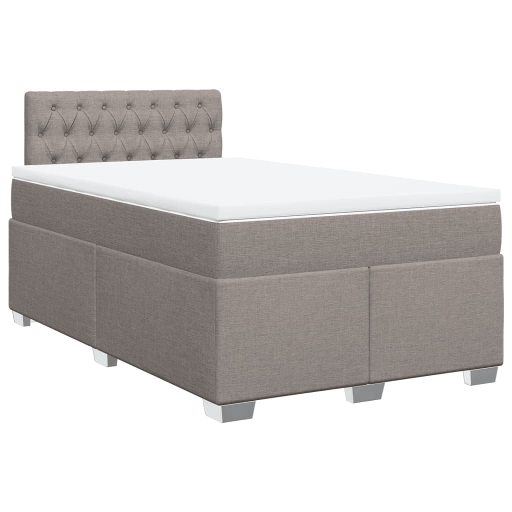 Sommier à lattes de lit avec matelas taupe 120x190 cm tissu - XIOS