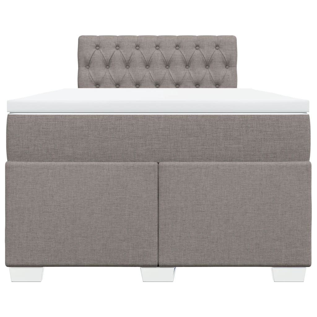 Sommier à lattes de lit avec matelas taupe 120x190 cm tissu - XIOS