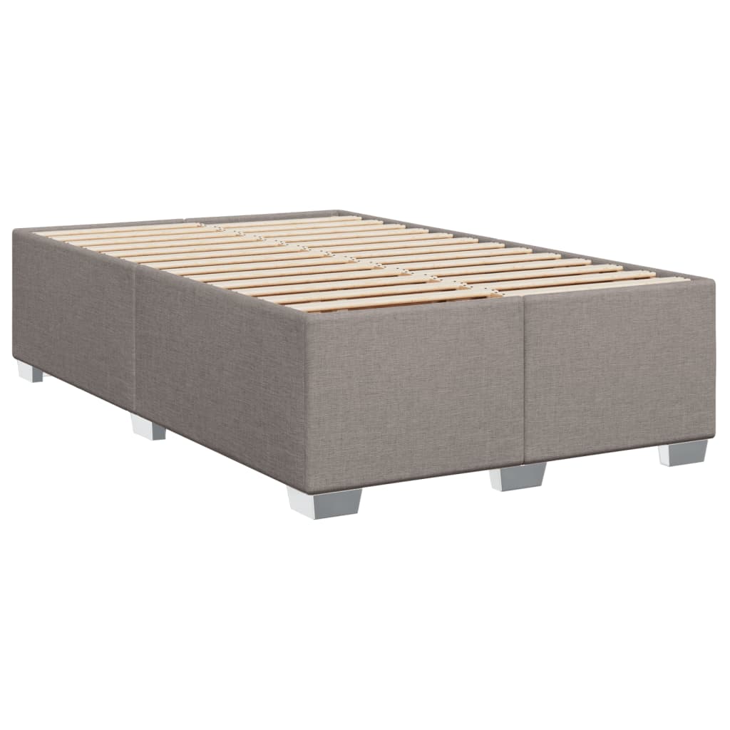 Sommier à lattes de lit avec matelas taupe 120x190 cm tissu - XIOS