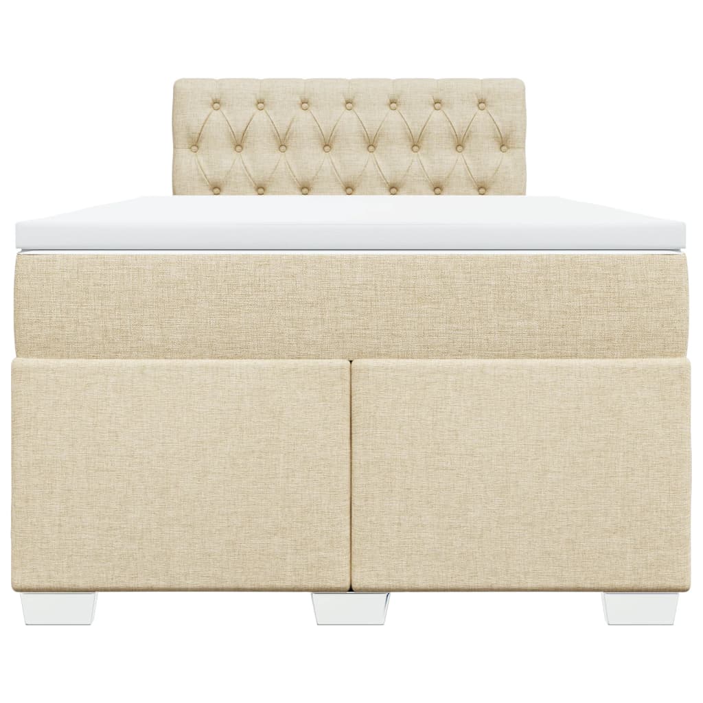 Sommier à lattes de lit avec matelas crème 120x190 cm tissu - XIOS
