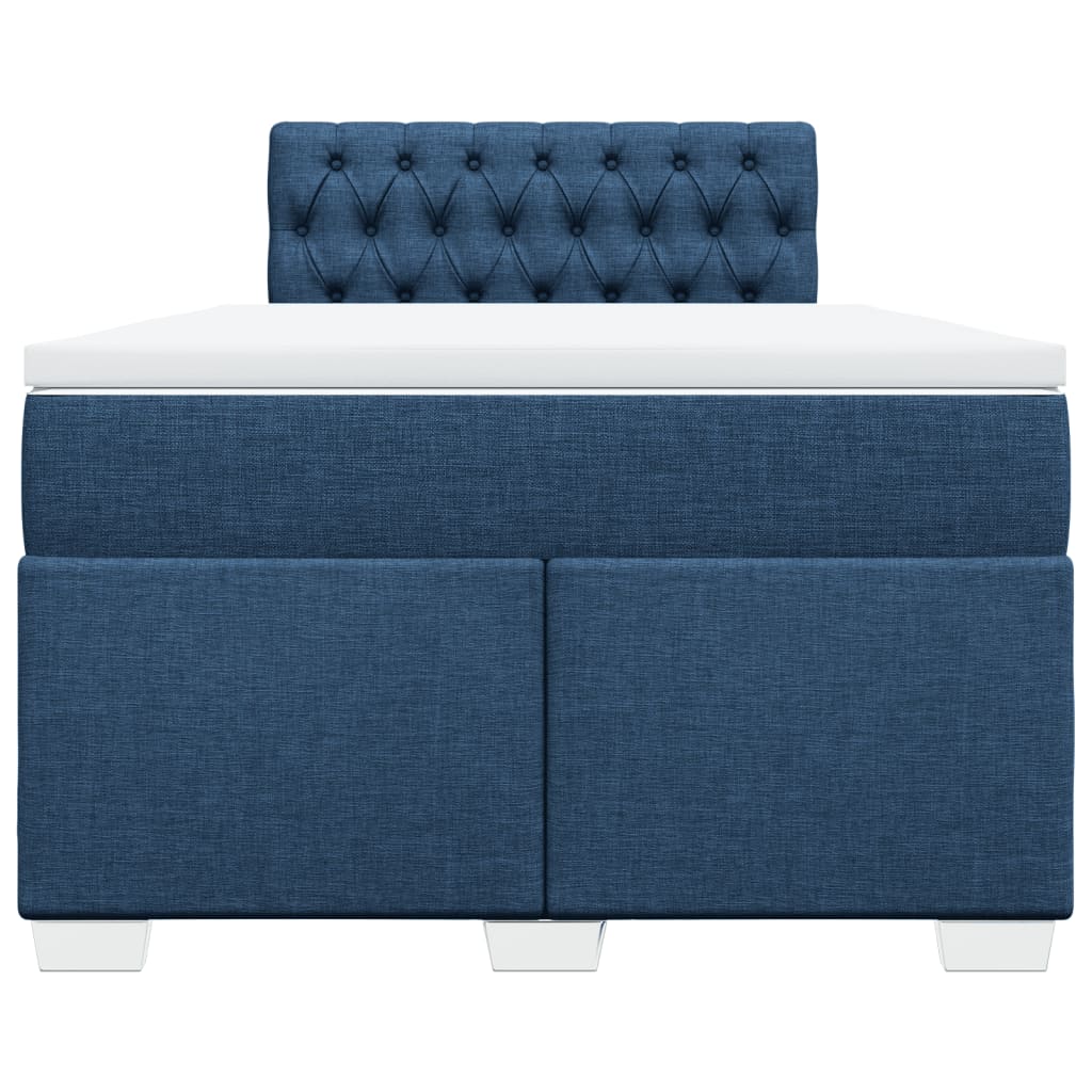 Sommier à lattes de lit avec matelas bleu 120x190 cm tissu - XIOS