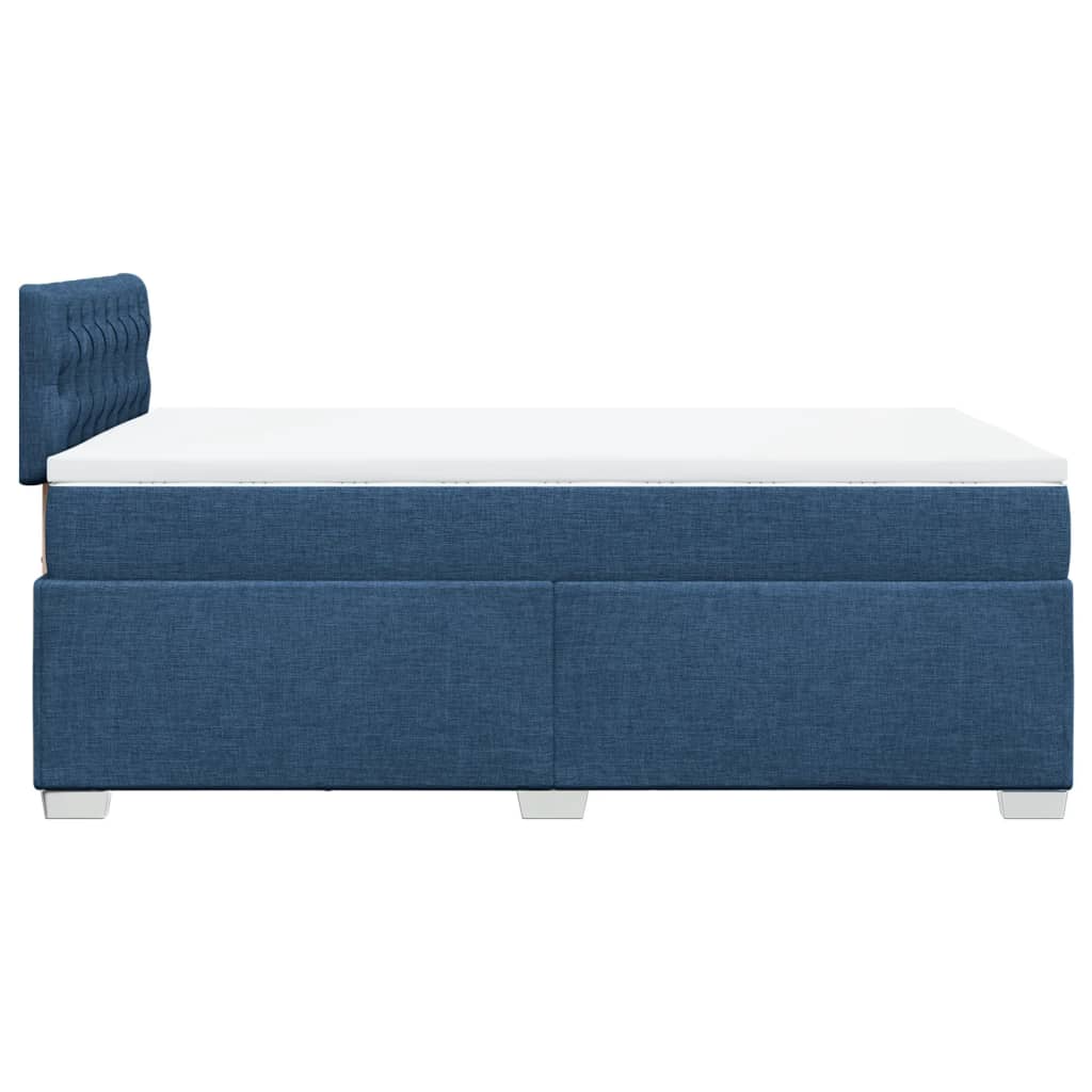 Sommier à lattes de lit avec matelas bleu 120x190 cm tissu - XIOS