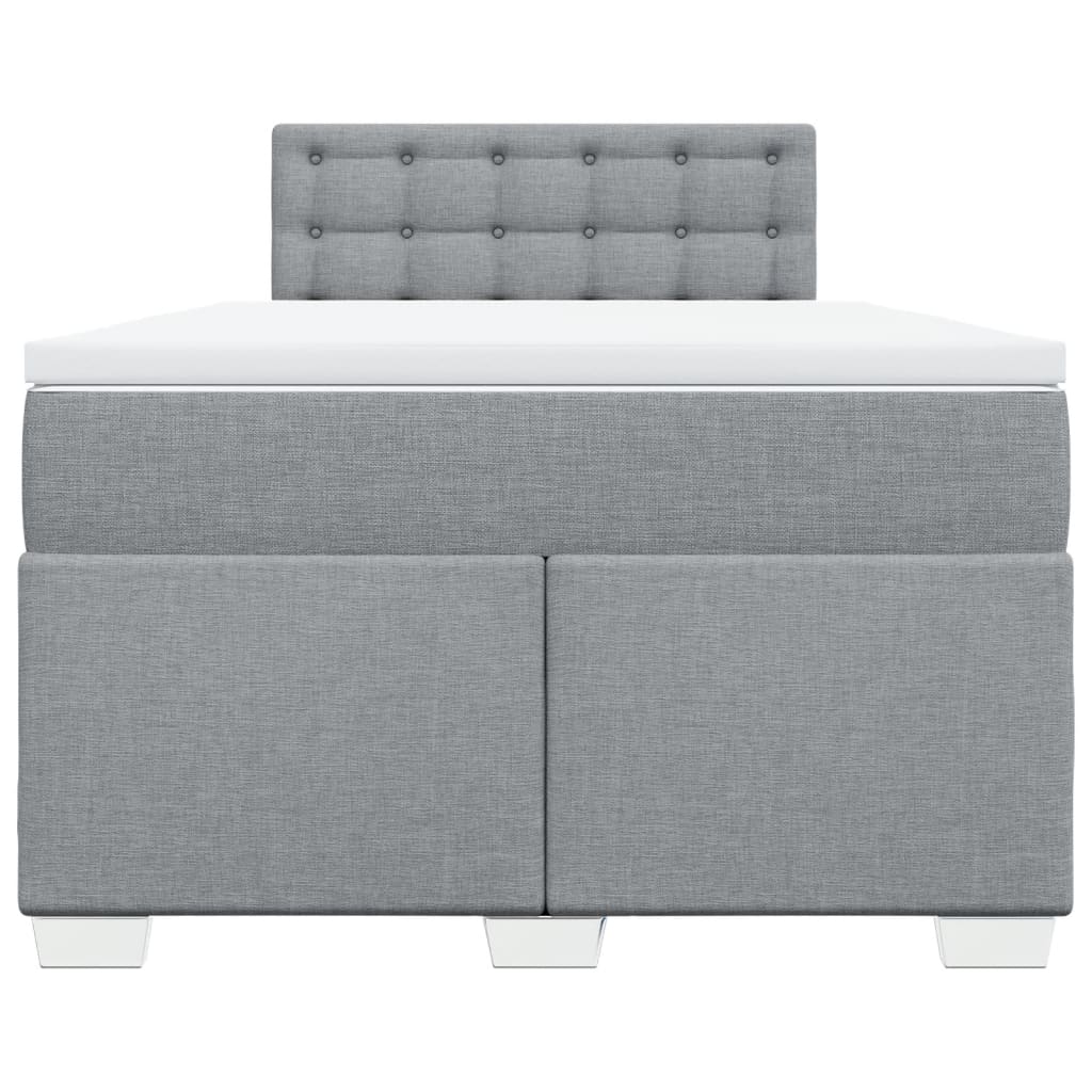 Sommier à lattes de lit et matelas gris clair 120x190 cm tissu - XIOS