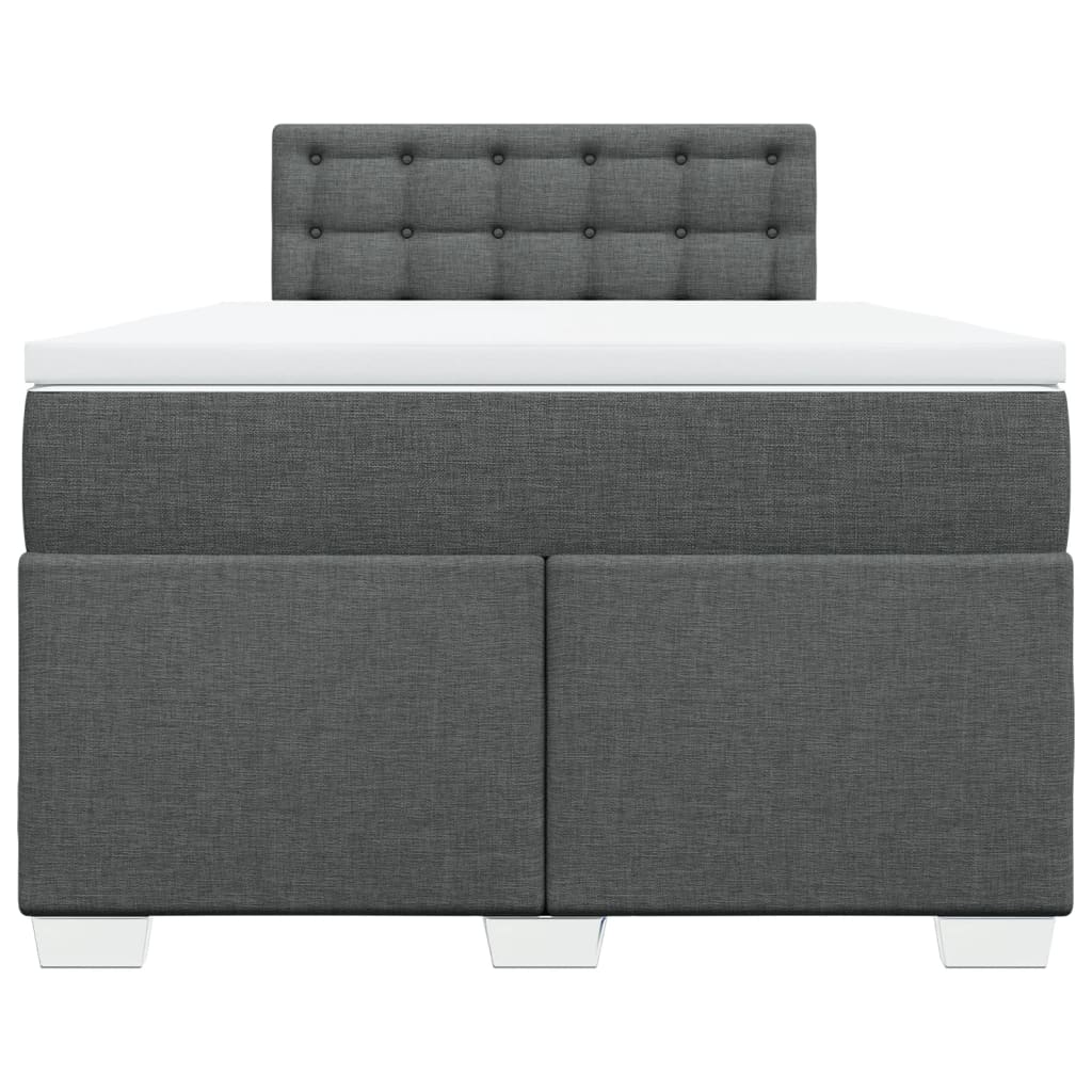 Sommier à lattes de lit avec matelas gris foncé 120x190cm tissu - XIOS
