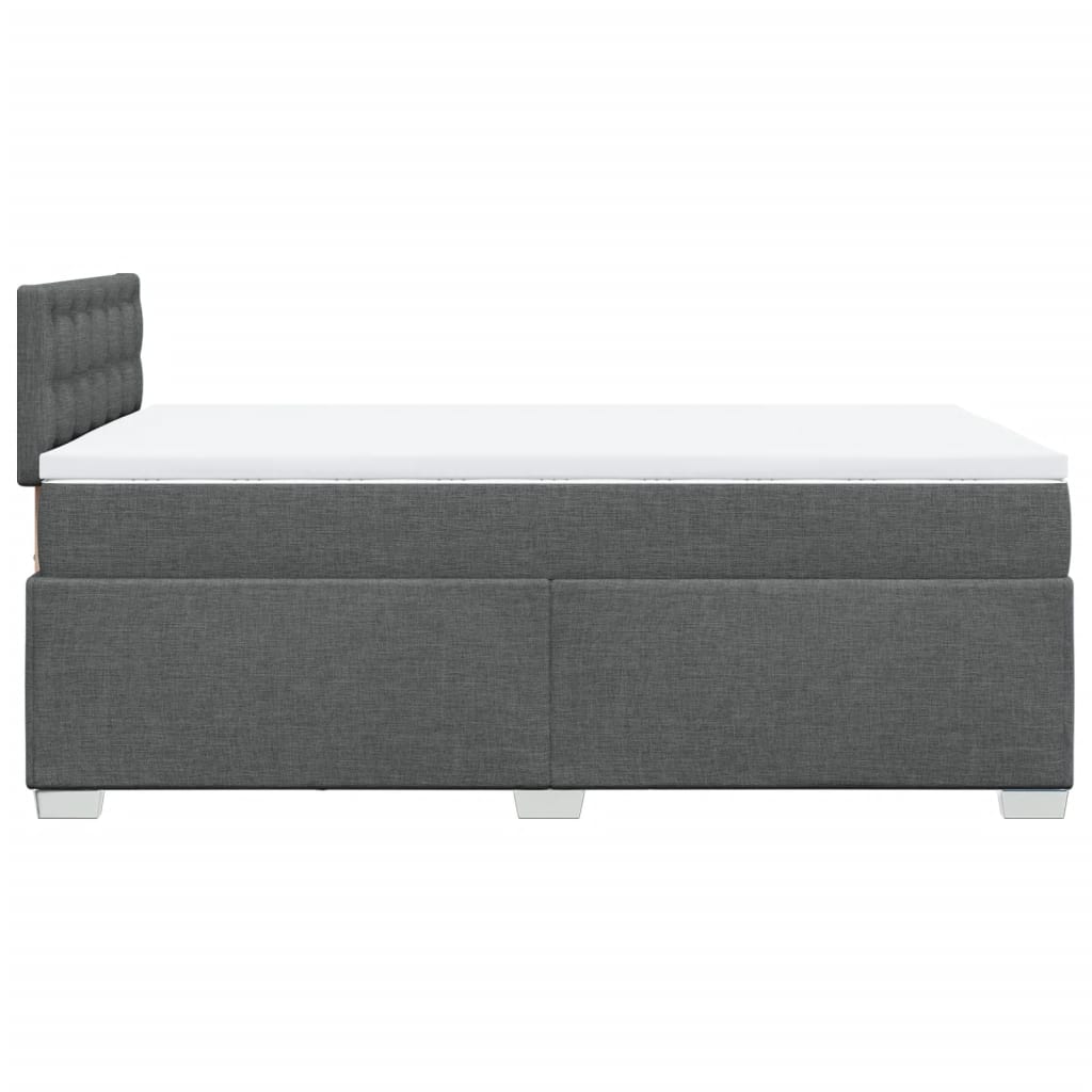 Sommier à lattes de lit avec matelas gris foncé 120x190cm tissu - XIOS
