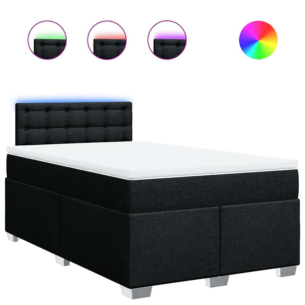 Sommier à lattes de lit avec matelas noir 120x190 cm tissu - XIOS