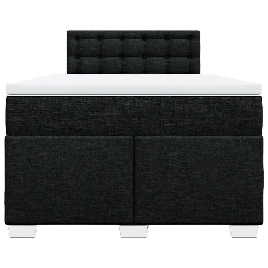 Sommier à lattes de lit avec matelas noir 120x190 cm tissu - XIOS