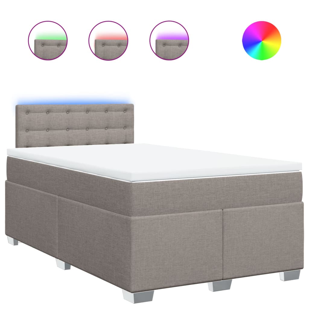 Sommier à lattes de lit avec matelas taupe 120x190 cm tissu - XIOS