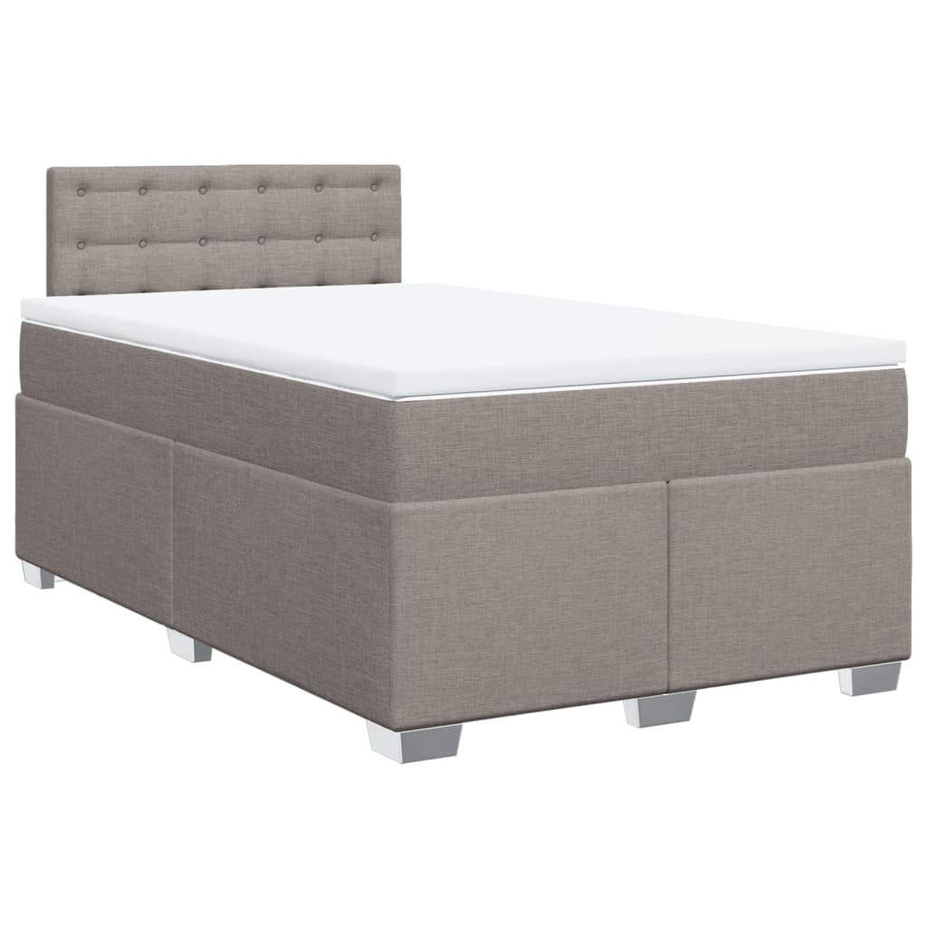 Sommier à lattes de lit avec matelas taupe 120x190 cm tissu - XIOS
