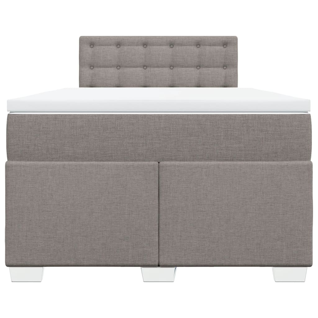 Sommier à lattes de lit avec matelas taupe 120x190 cm tissu - XIOS