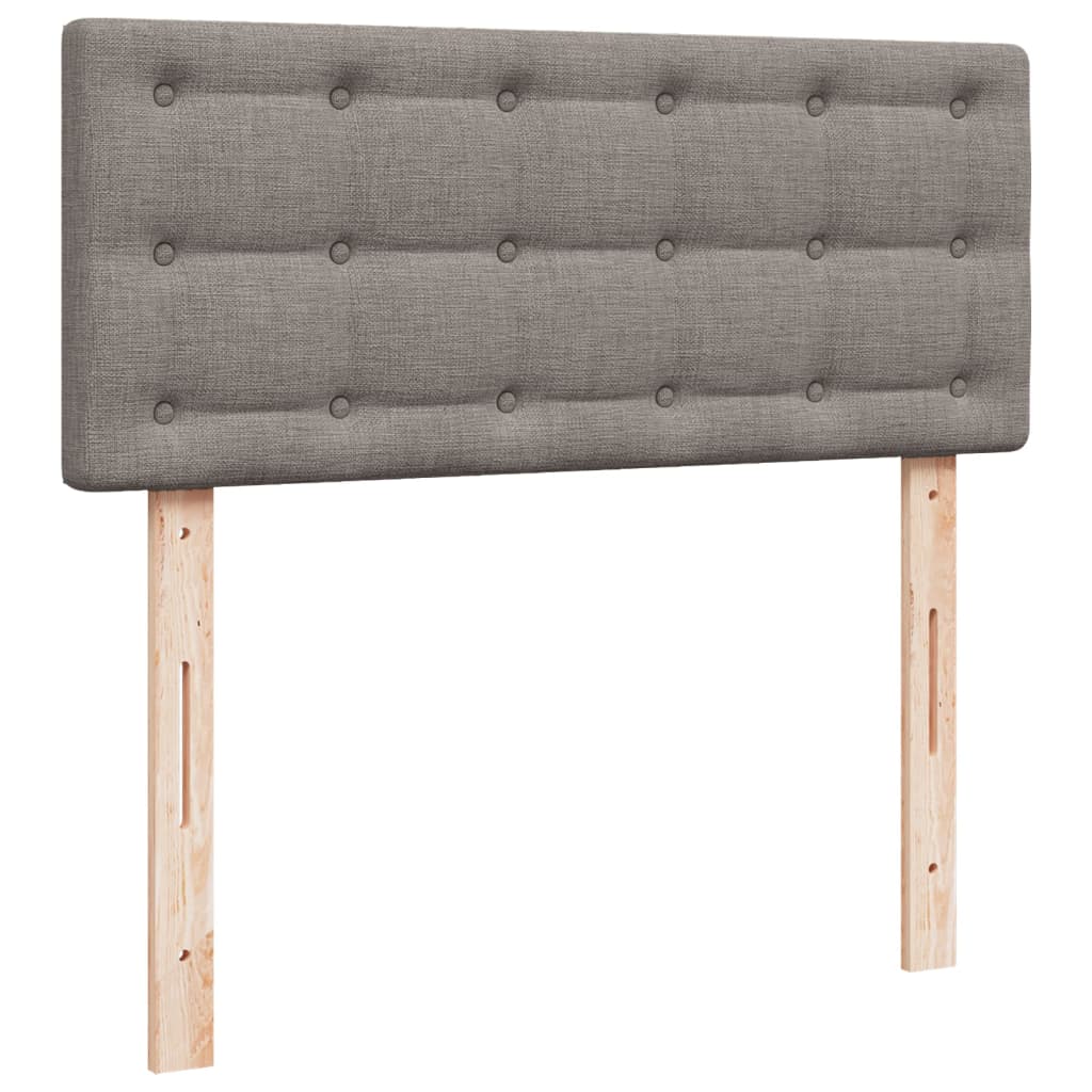Sommier à lattes de lit avec matelas taupe 120x190 cm tissu - XIOS