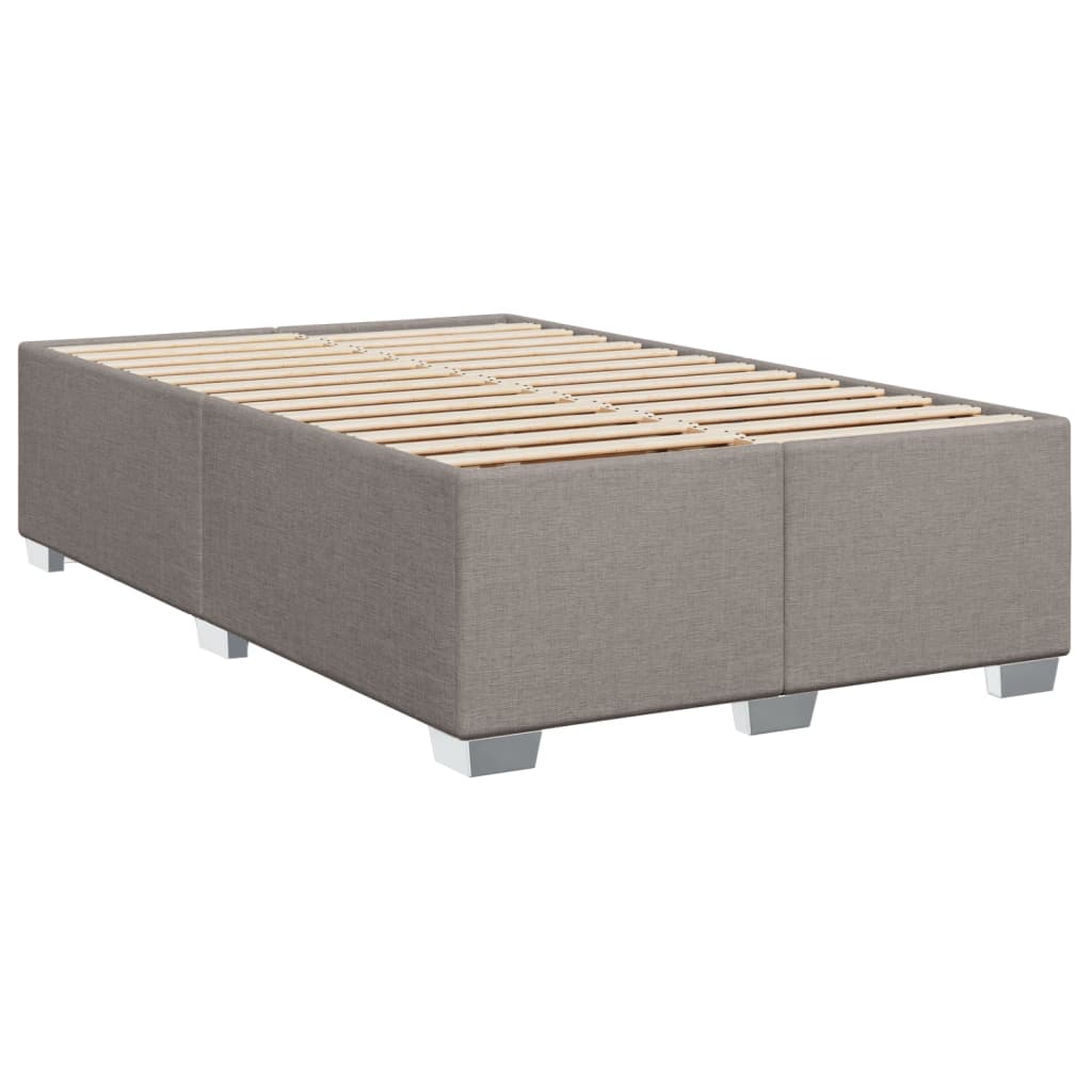 Sommier à lattes de lit avec matelas taupe 120x190 cm tissu - XIOS
