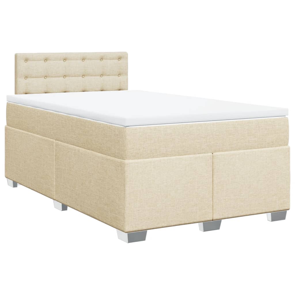 Sommier à lattes de lit avec matelas crème 120x190 cm tissu - XIOS