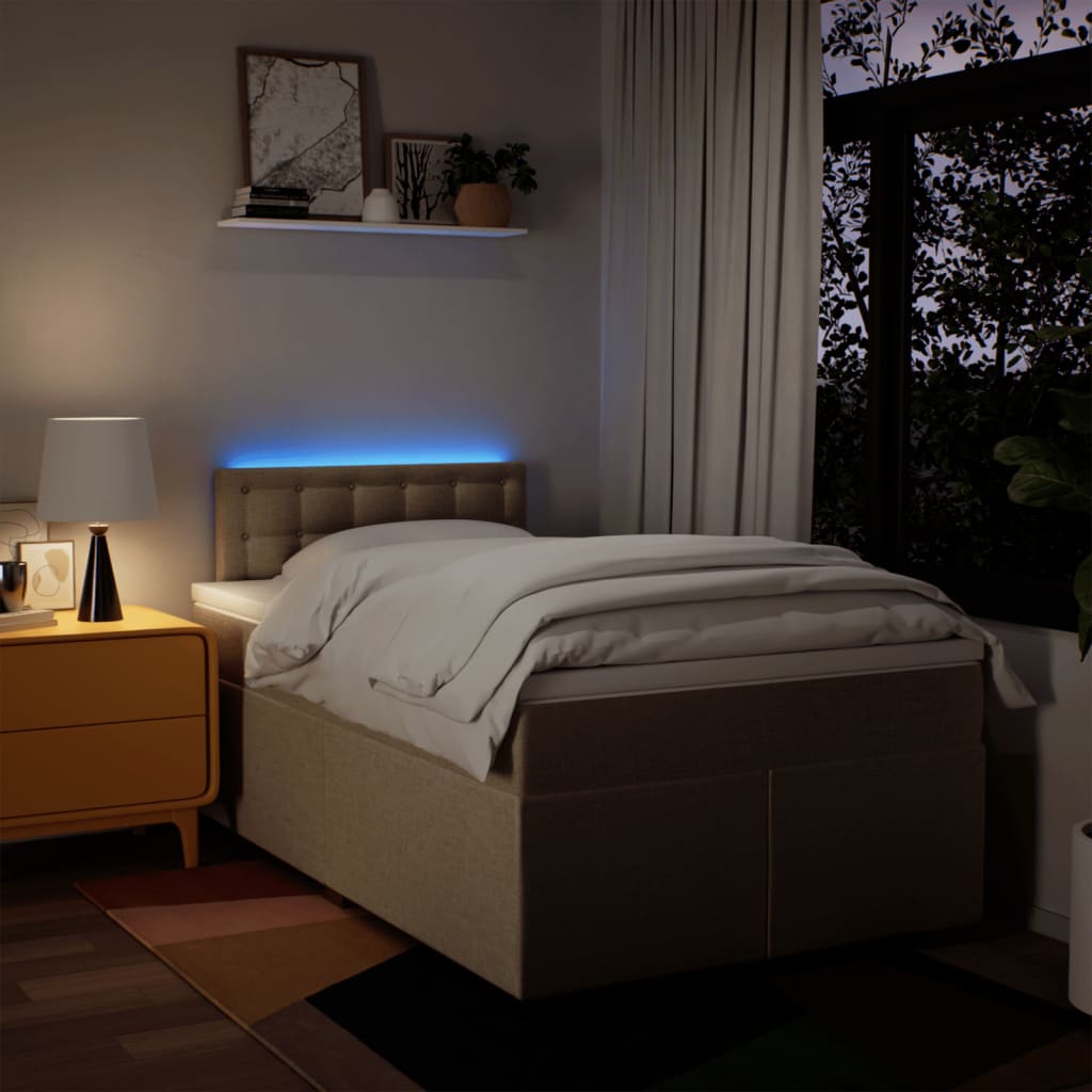 Sommier à lattes de lit avec matelas crème 120x190 cm tissu - XIOS