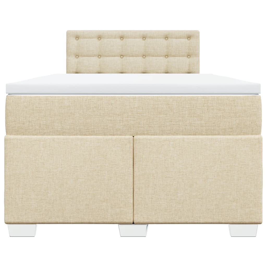 Sommier à lattes de lit avec matelas crème 120x190 cm tissu - XIOS