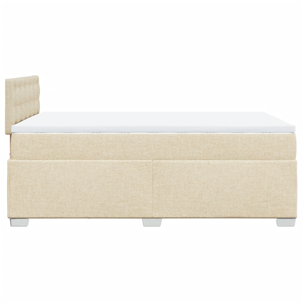 Sommier à lattes de lit avec matelas crème 120x190 cm tissu - XIOS