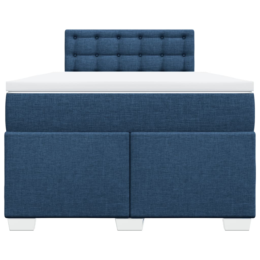 Sommier à lattes de lit avec matelas bleu 120x190 cm tissu - XIOS