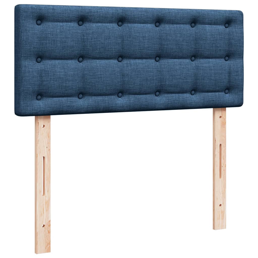 Sommier à lattes de lit avec matelas bleu 120x190 cm tissu - XIOS