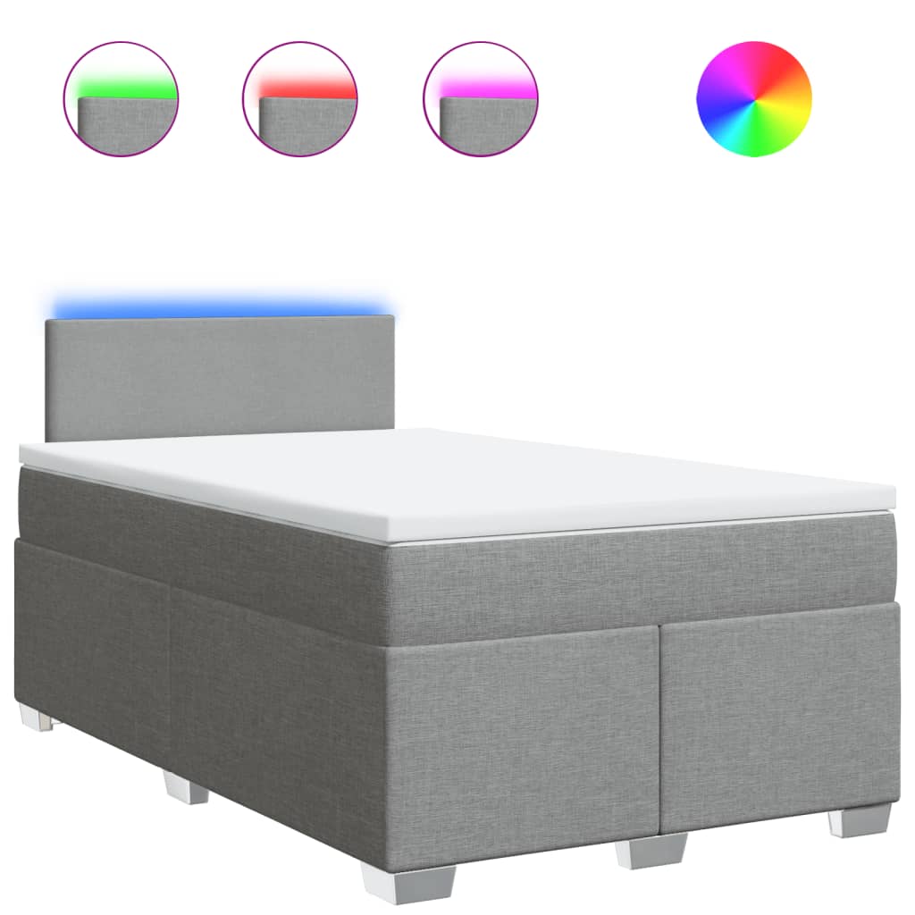 Sommier à lattes de lit avec matelas Gris clair 120x200cm Tissu - XIOS