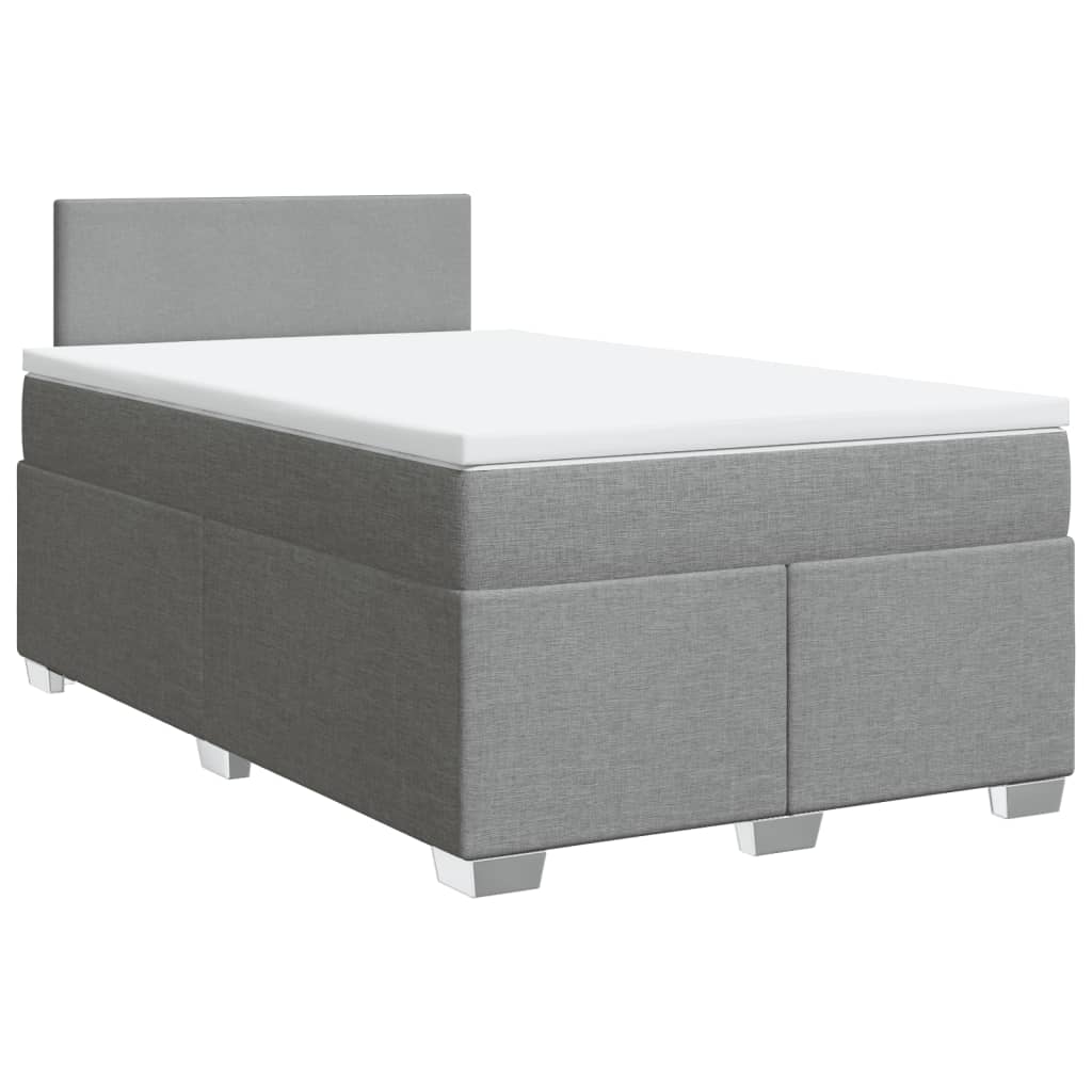 Sommier à lattes de lit avec matelas Gris clair 120x200cm Tissu - XIOS