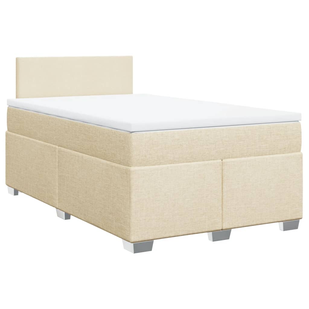 Sommier à lattes de lit avec matelas Crème 120x200 cm Tissu - XIOS