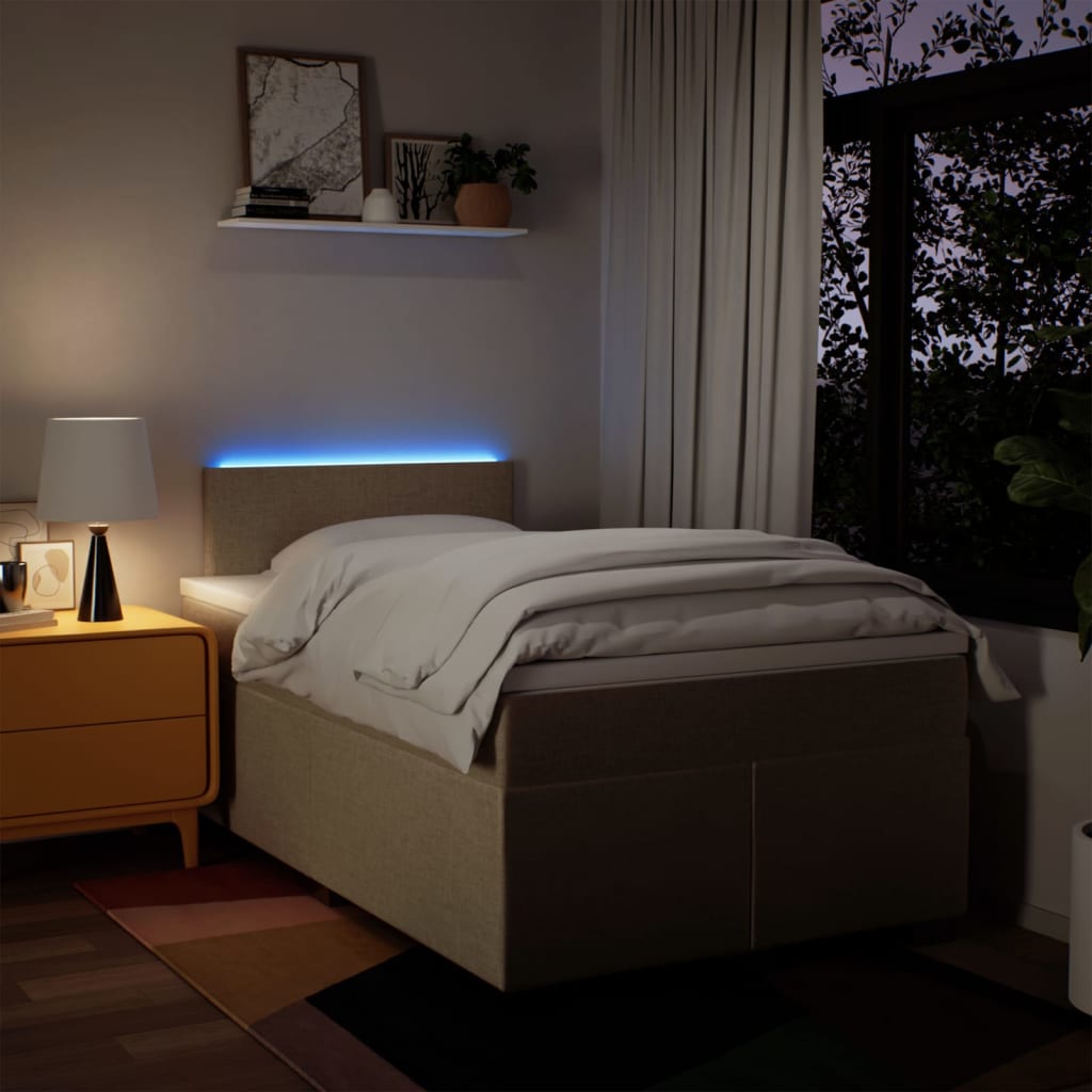 Sommier à lattes de lit avec matelas Crème 120x200 cm Tissu - XIOS