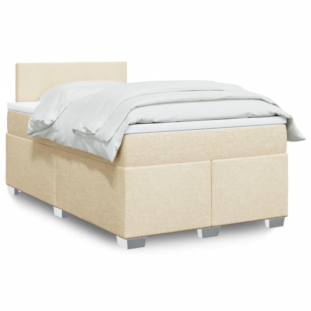 Sommier à lattes de lit avec matelas Crème 120x200 cm Tissu - XIOS