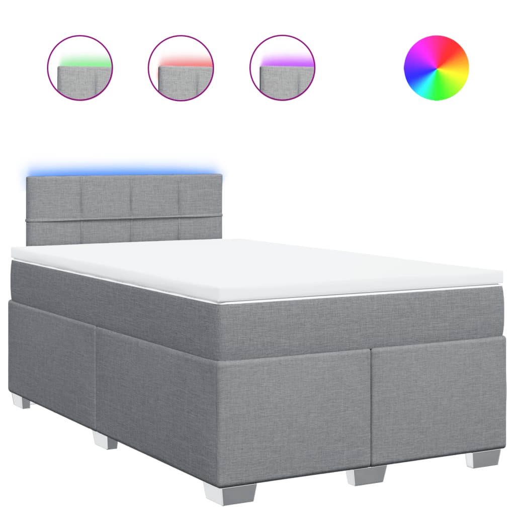 Sommier à lattes de lit avec matelas Gris clair 120x200cm Tissu - XIOS
