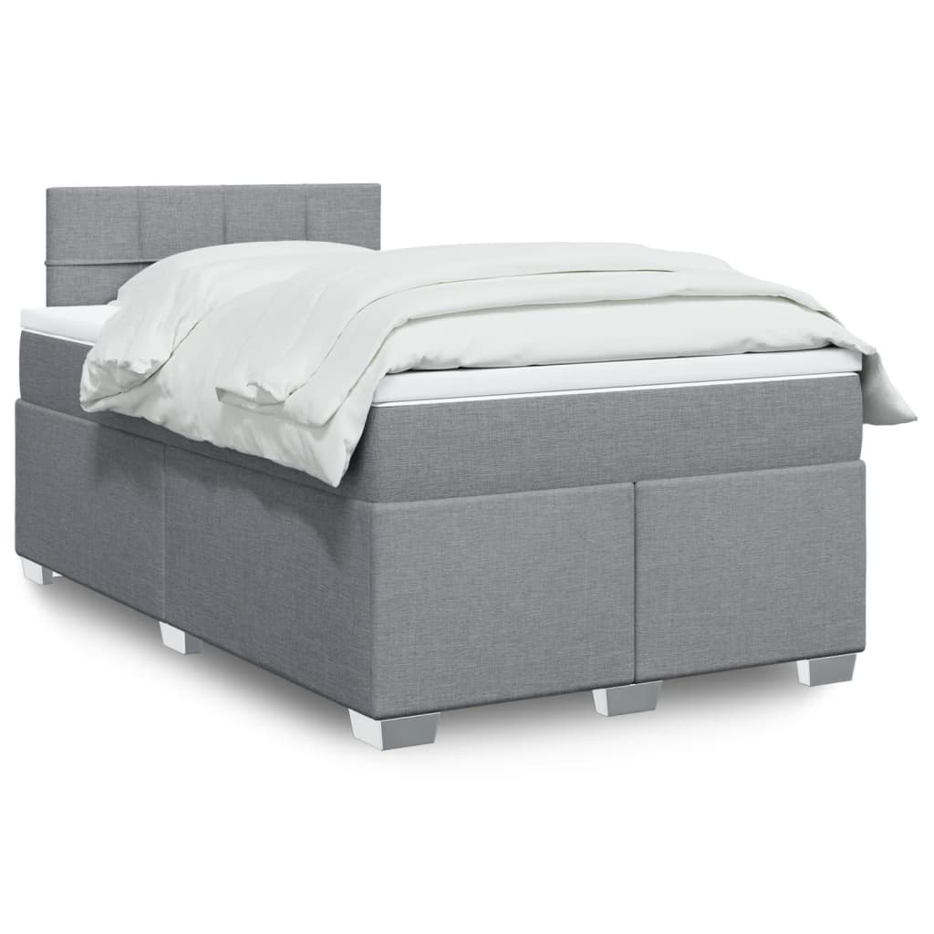 Sommier à lattes de lit avec matelas Gris clair 120x200cm Tissu - XIOS