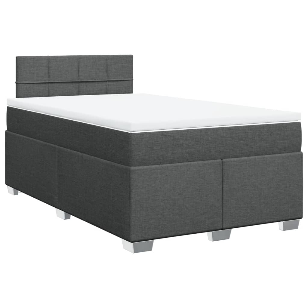 Sommier à lattes de lit avec matelas Gris foncé 120x200cm Tissu - XIOS