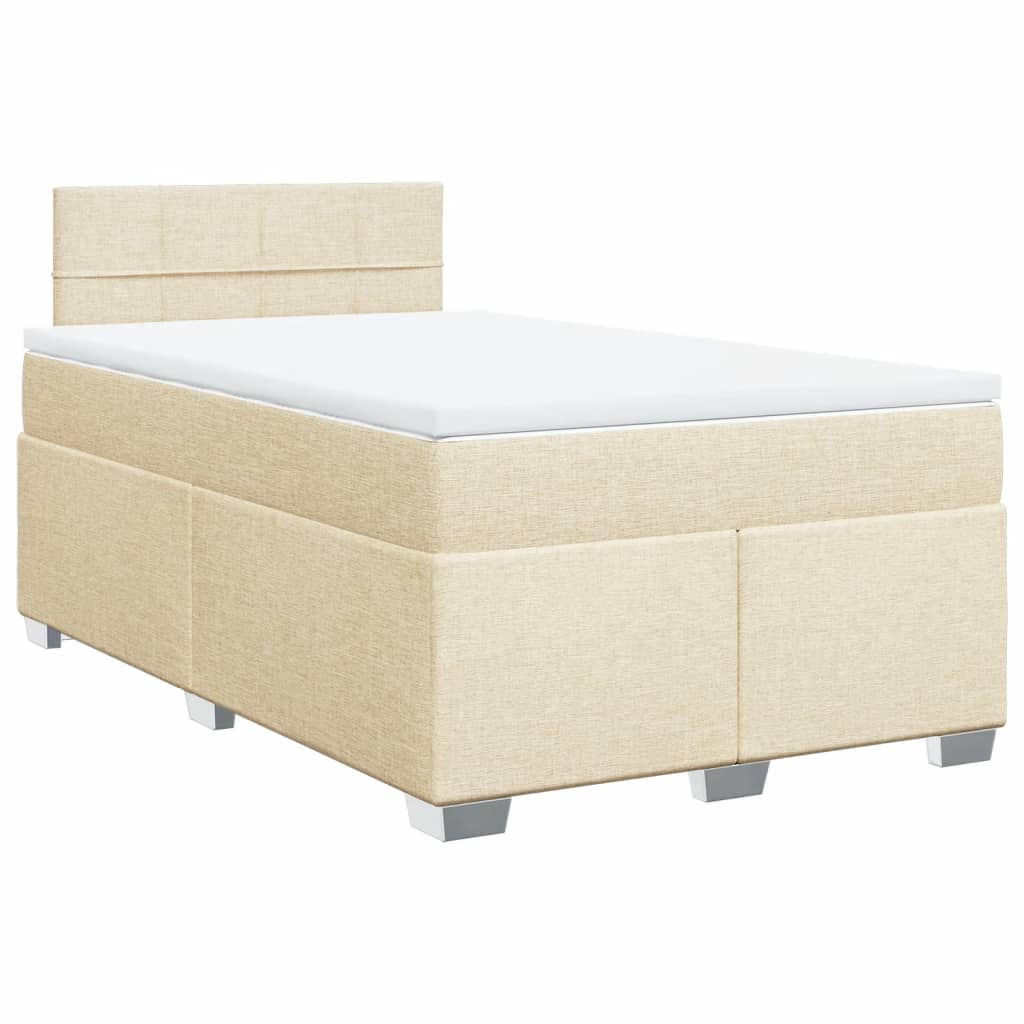 Sommier à lattes de lit avec matelas Crème 120x200 cm Tissu - XIOS