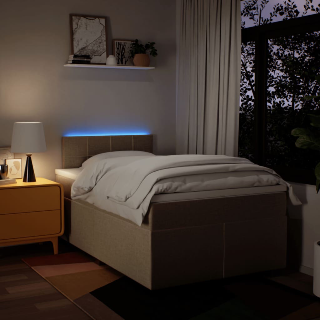 Sommier à lattes de lit avec matelas Crème 120x200 cm Tissu - XIOS
