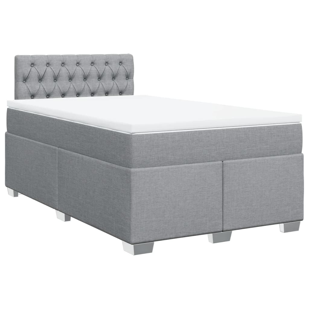 Sommier à lattes de lit avec matelas Gris clair 120x200cm Tissu - XIOS