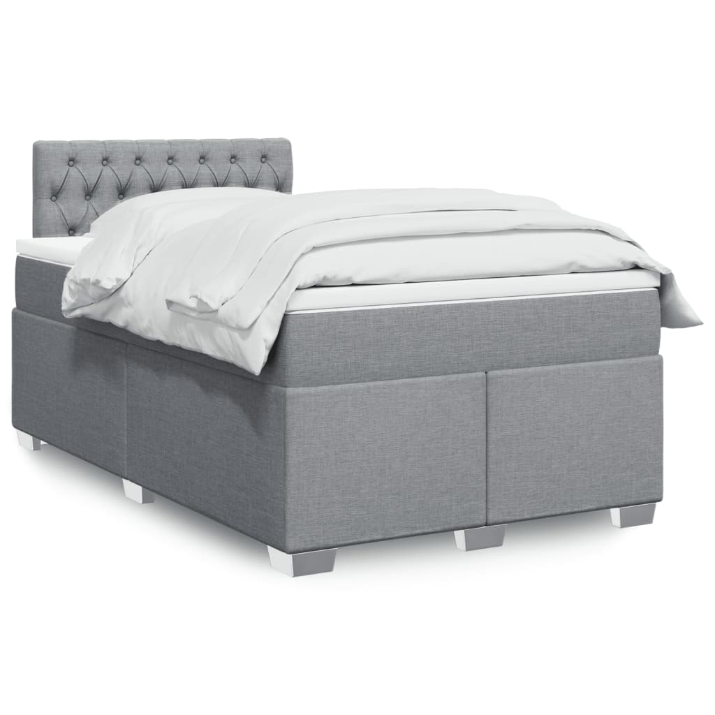Sommier à lattes de lit avec matelas Gris clair 120x200cm Tissu - XIOS