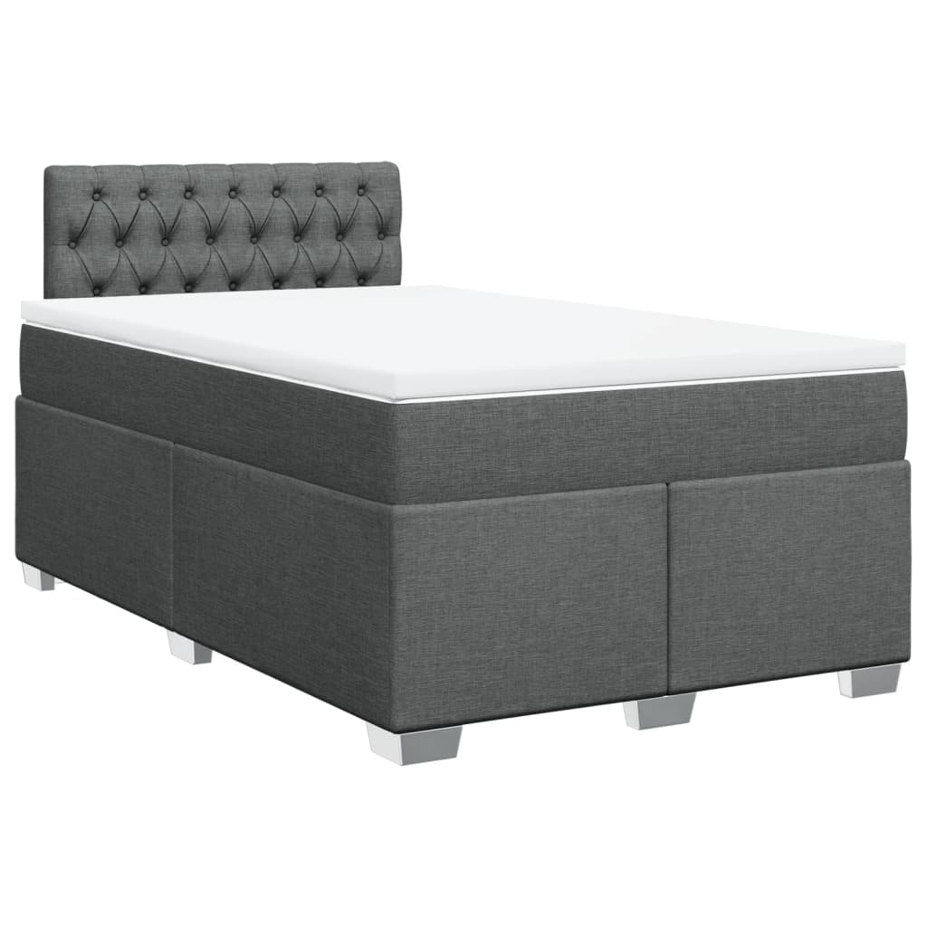 Sommier à lattes de lit avec matelas Gris foncé 120x200cm Tissu - XIOS