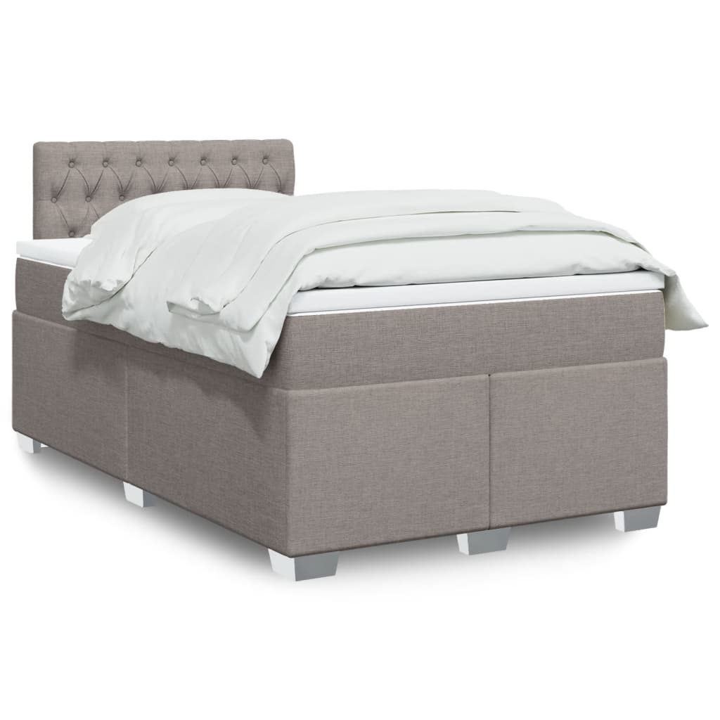 Sommier à lattes de lit avec matelas Taupe 120x200 cm Tissu - XIOS