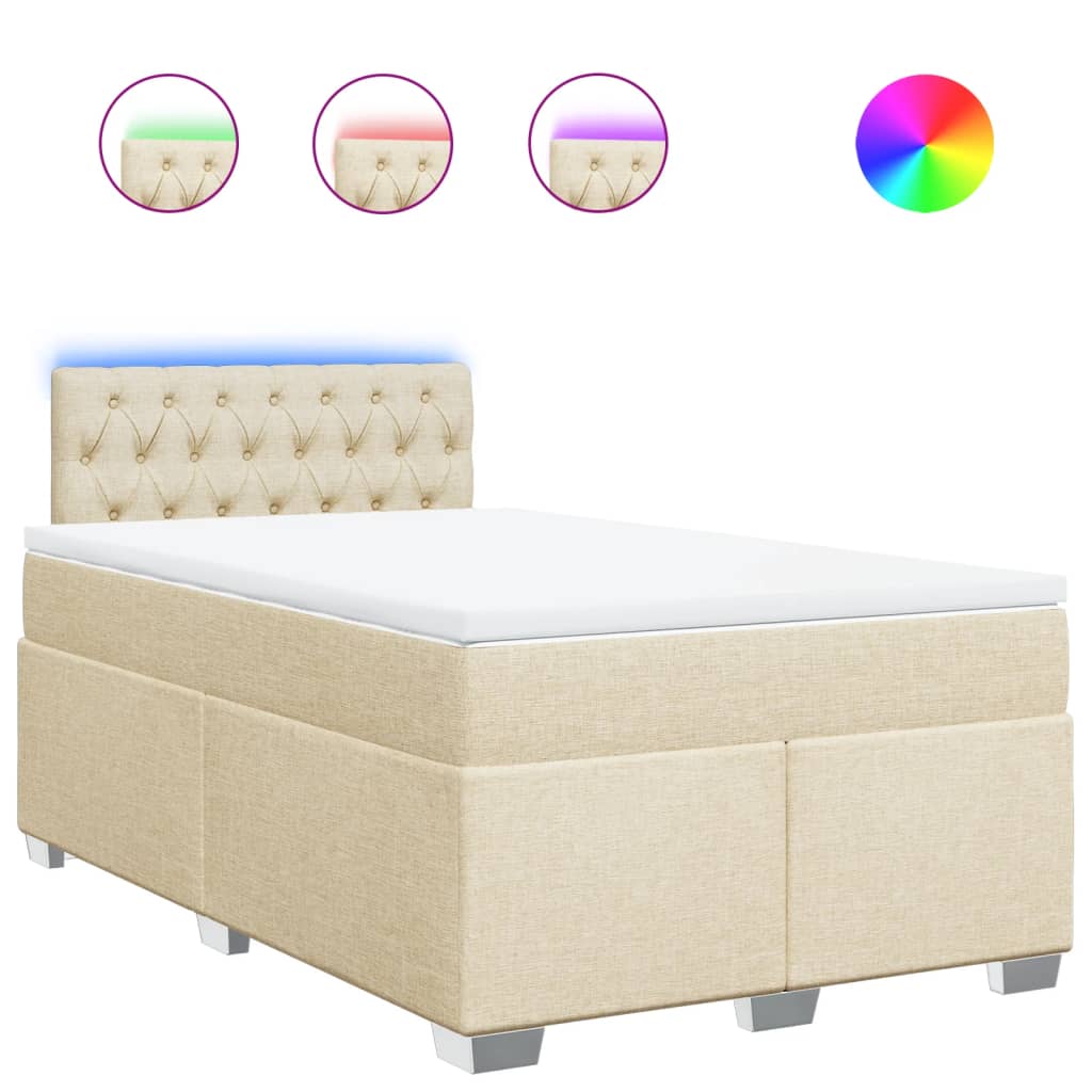 Sommier à lattes de lit avec matelas Crème 120x200 cm Tissu - XIOS