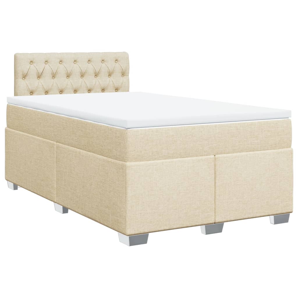 Sommier à lattes de lit avec matelas Crème 120x200 cm Tissu - XIOS