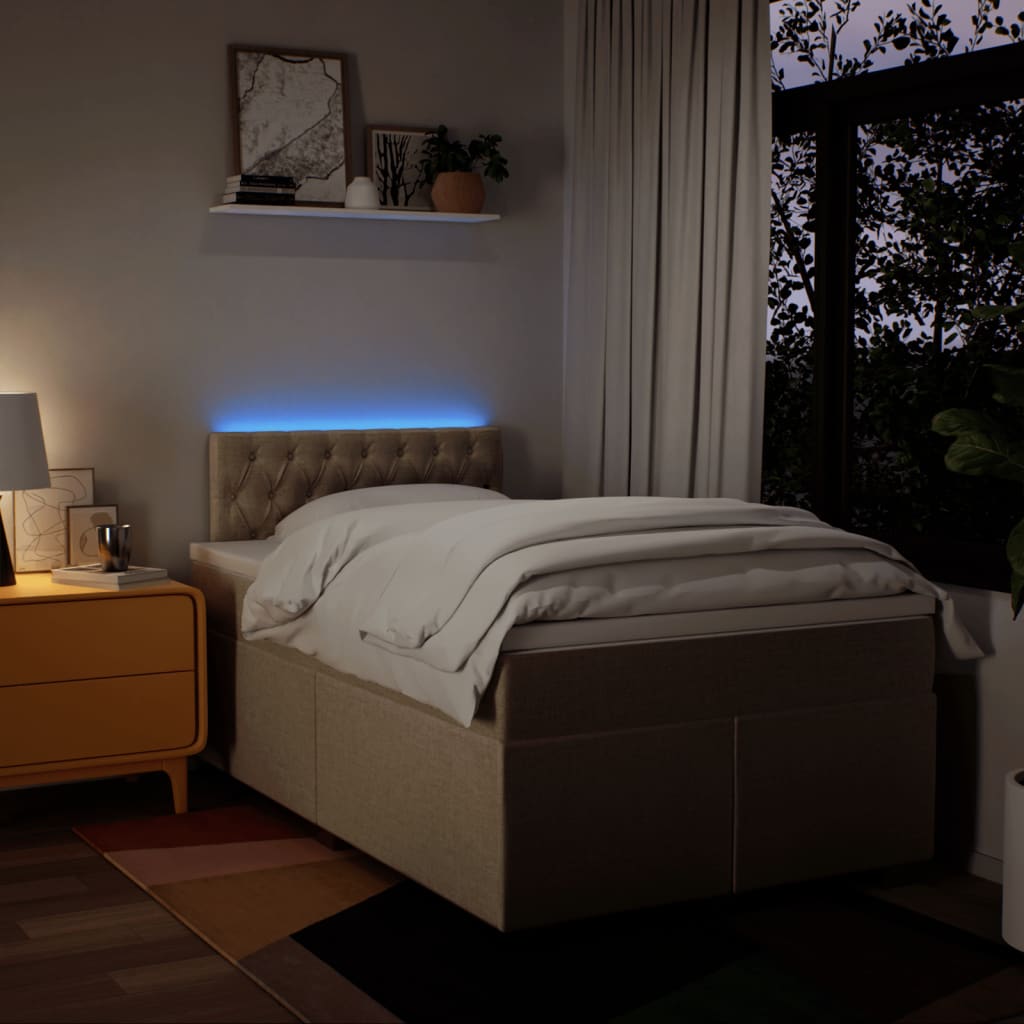 Sommier à lattes de lit avec matelas Crème 120x200 cm Tissu - XIOS