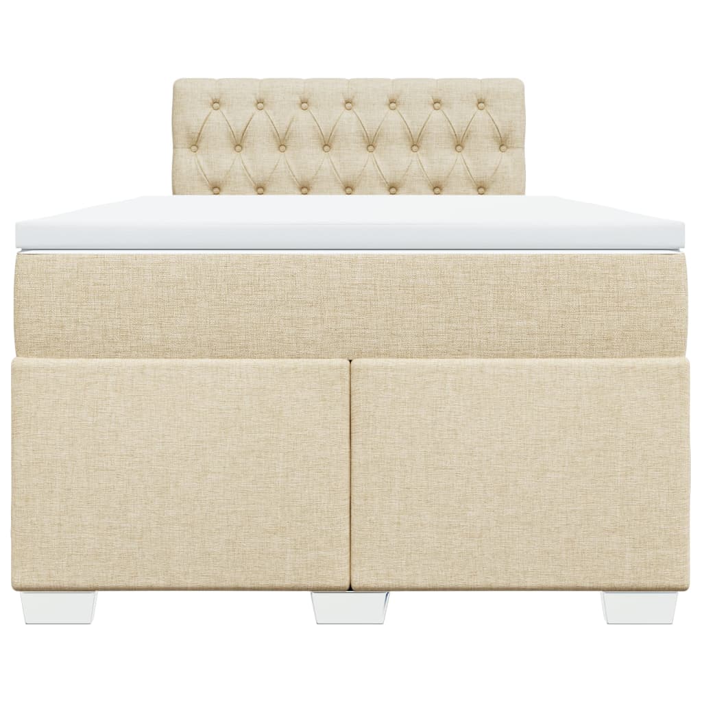 Sommier à lattes de lit avec matelas Crème 120x200 cm Tissu - XIOS