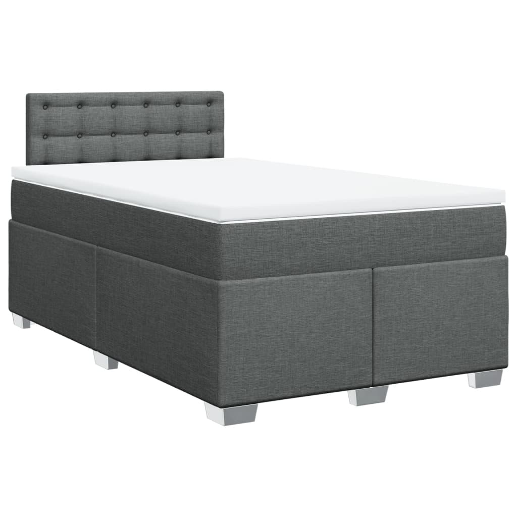 Sommier à lattes de lit avec matelas Gris foncé 120x200cm Tissu - XIOS