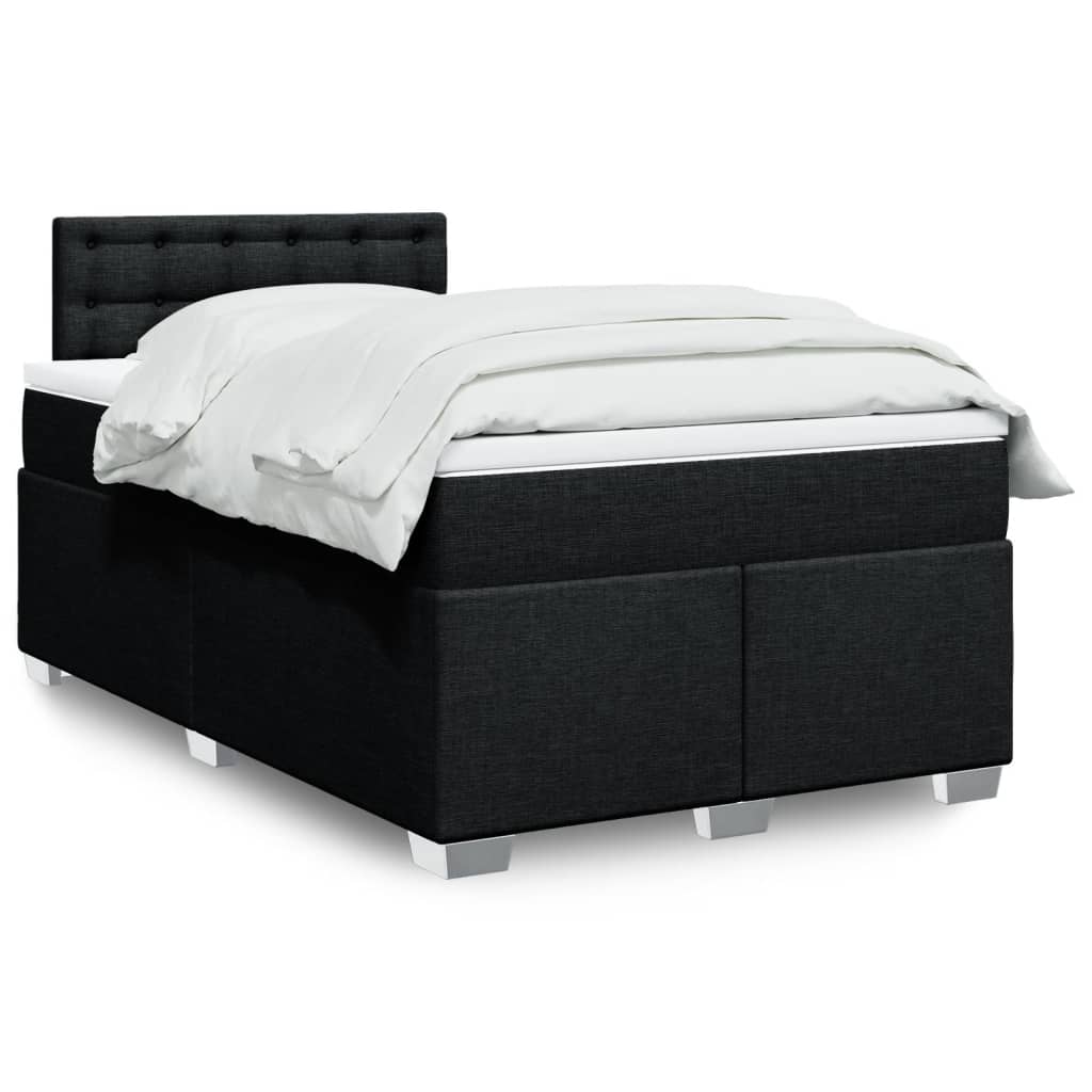 Sommier à lattes de lit avec matelas Noir 120x200 cm Tissu - XIOS
