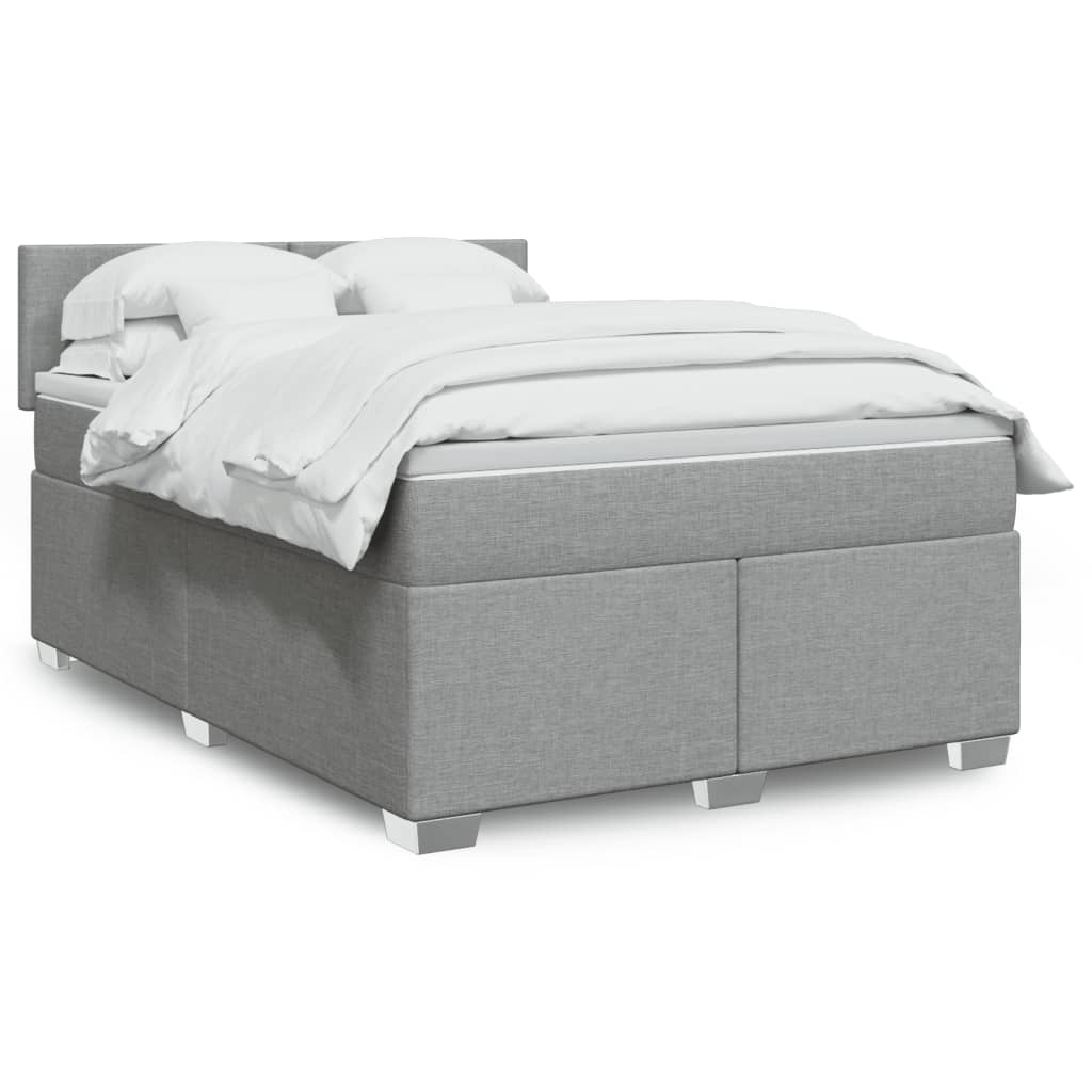 Sommier à lattes de lit avec matelas Gris clair 140x190cm Tissu - XIOS
