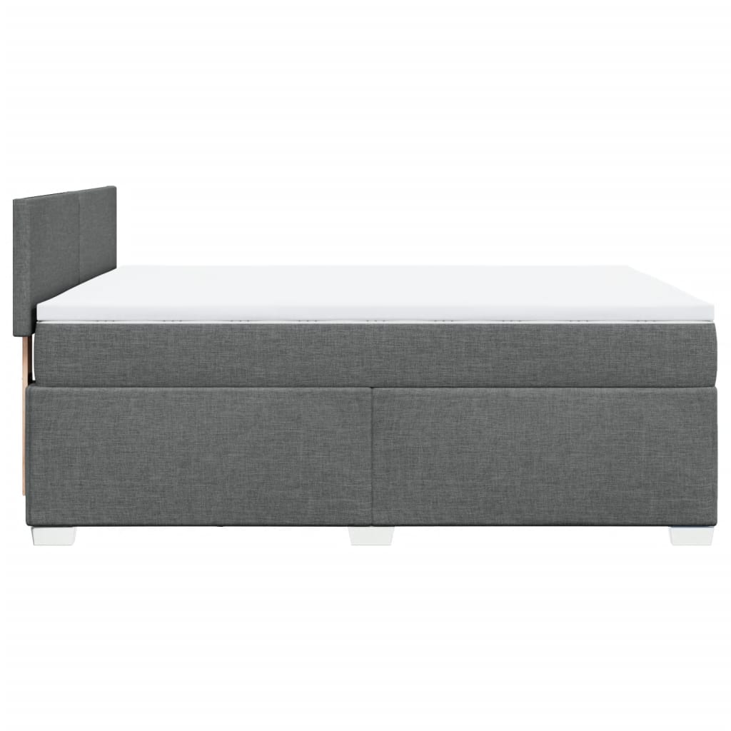 Sommier à lattes de lit avec matelas Gris foncé 140x190cm Tissu - XIOS