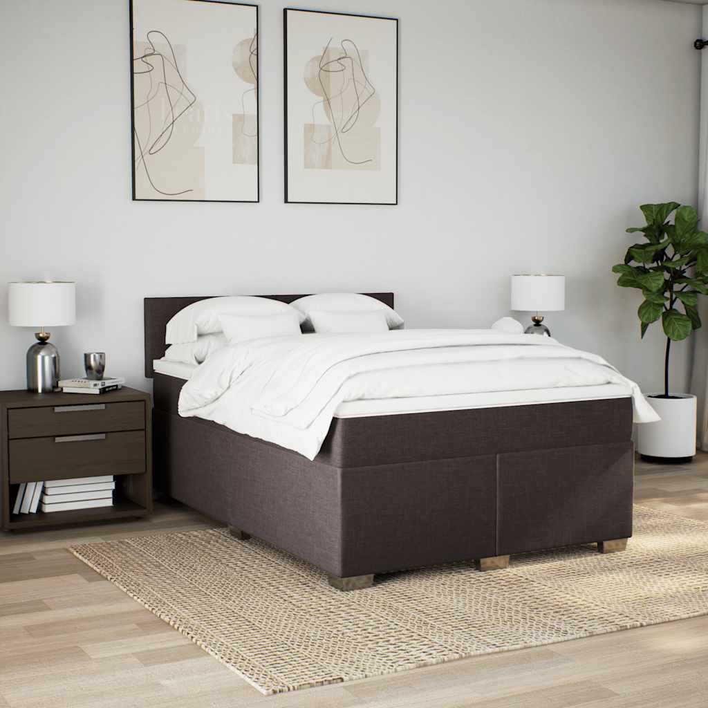 Sommier à lattes de lit avec matelas Marron foncé 140x190 cm - XIOS