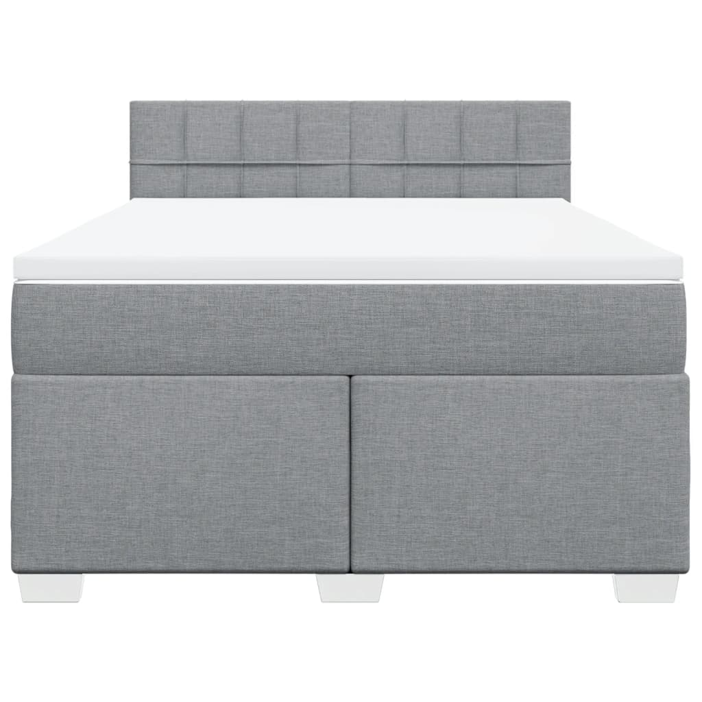Sommier à lattes de lit avec matelas Gris clair 140x190cm Tissu - XIOS