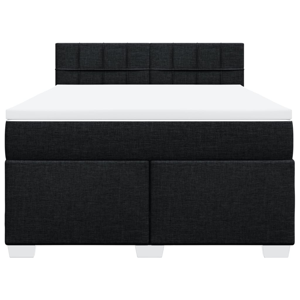 Sommier à lattes de lit avec matelas Noir 140x190 cm Tissu - XIOS