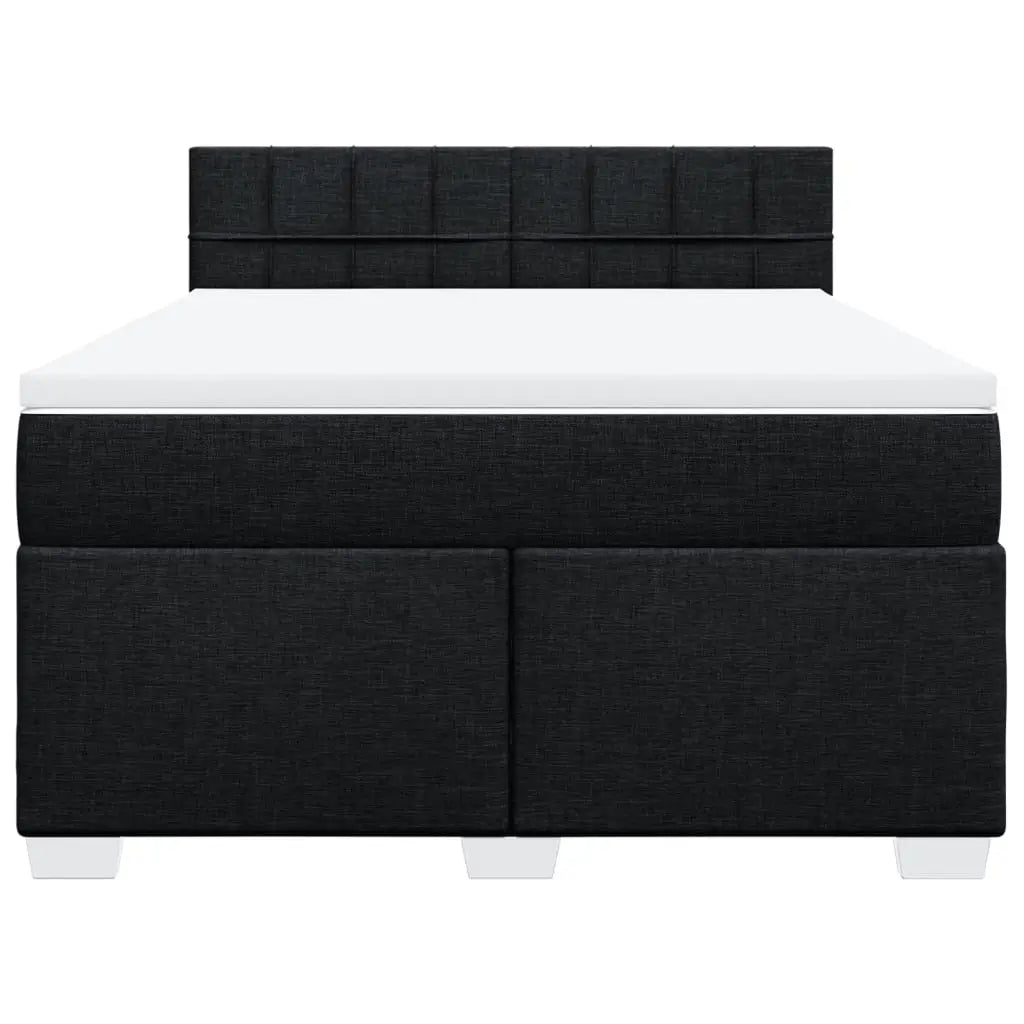 Sommier à lattes de lit avec matelas Noir 140x190 cm Tissu - XIOS