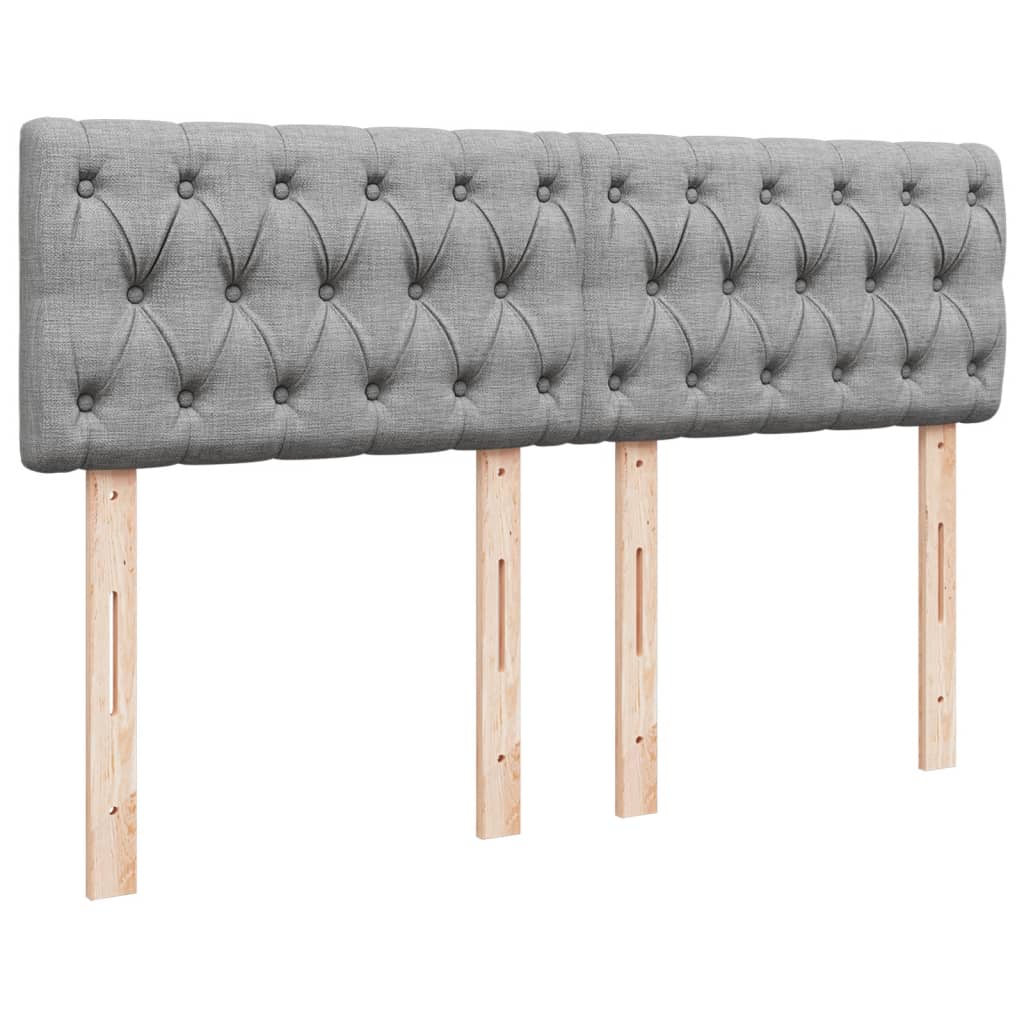 Sommier à lattes de lit avec matelas Gris clair 140x190cm Tissu - XIOS